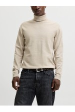 JJEBASIC KNIT ROLL NECK NOOS - ΜΠΕΖ
