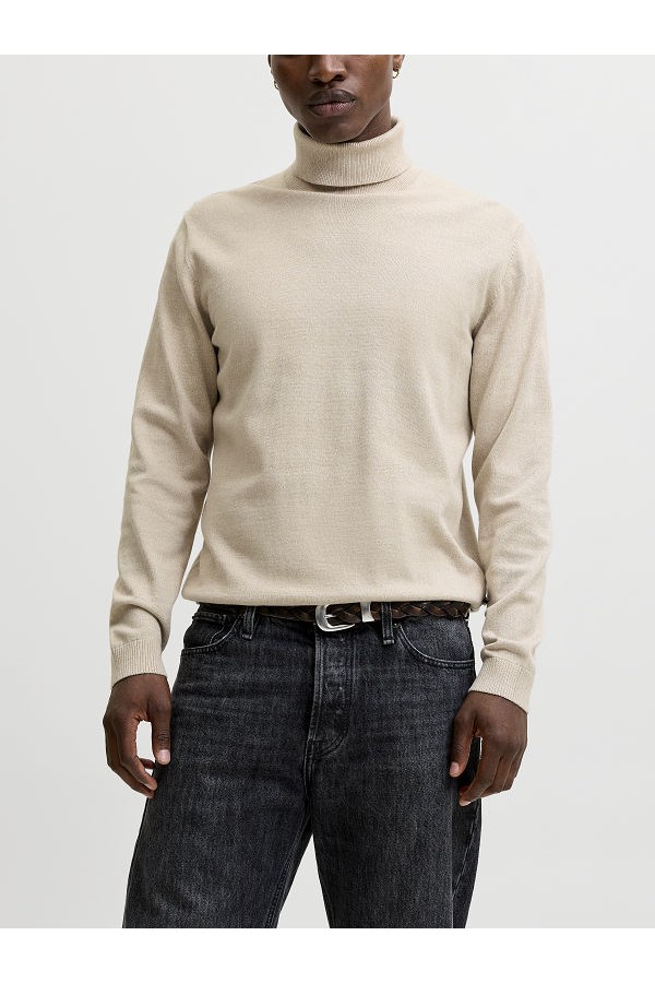 JJEBASIC KNIT ROLL NECK NOOS - ΜΠΕΖ