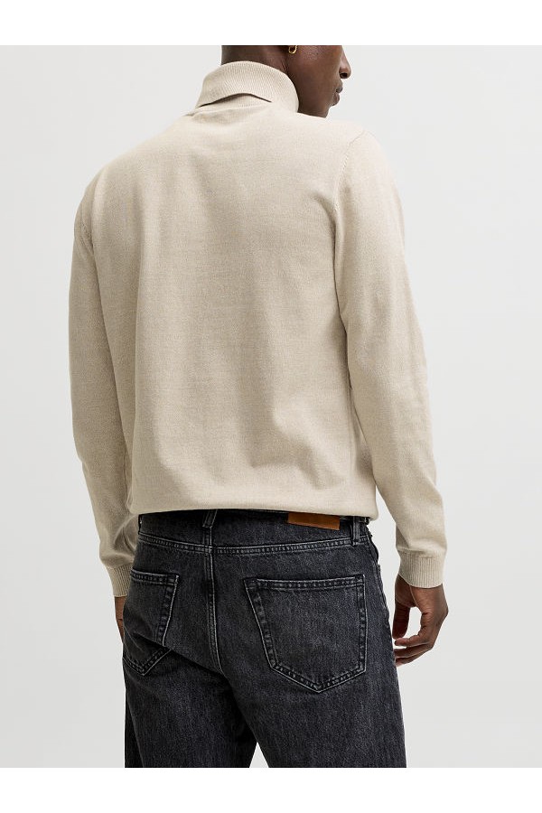 JJEBASIC KNIT ROLL NECK NOOS - ΜΠΕΖ