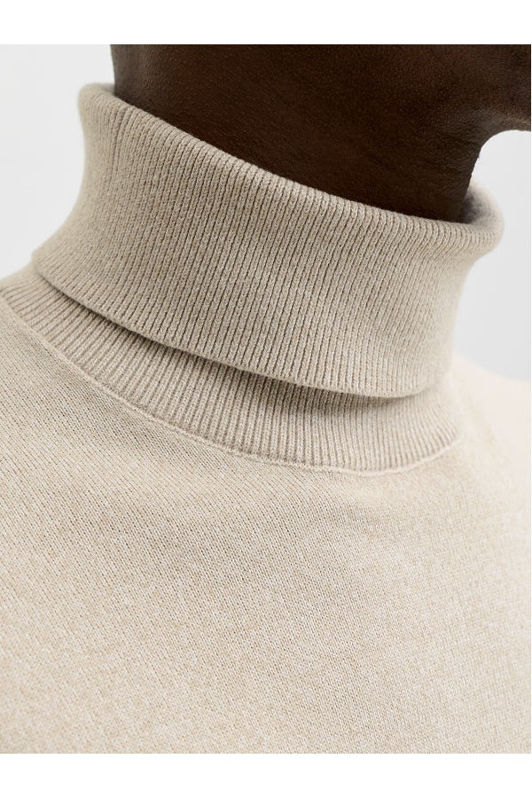 JJEBASIC KNIT ROLL NECK NOOS - ΜΠΕΖ