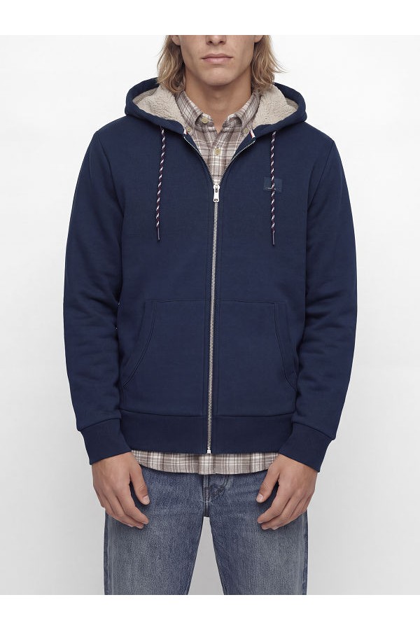 JPRBLUMASON TEDDY SWEAT ZIP LN - ΜΠΛΕ