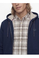 JPRBLUMASON TEDDY SWEAT ZIP LN - ΜΠΛΕ