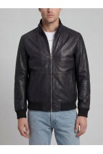 JREBRACEL LEATHER JACKET - ΜΑΥΡΟ