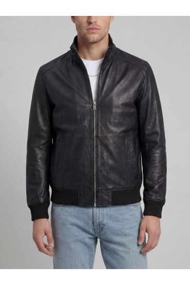 JREBRACEL LEATHER JACKET - ΜΑΥΡΟ