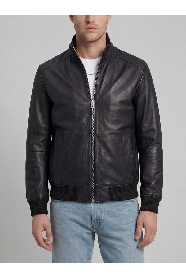 JREBRACEL LEATHER JACKET - ΜΑΥΡΟ