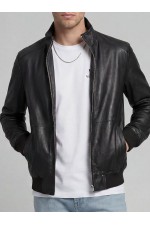 JREBRACEL LEATHER JACKET - ΜΑΥΡΟ