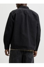 JJECOLTON CANVAS OVERSHIRT LS SN - ΜΑΥΡΟ