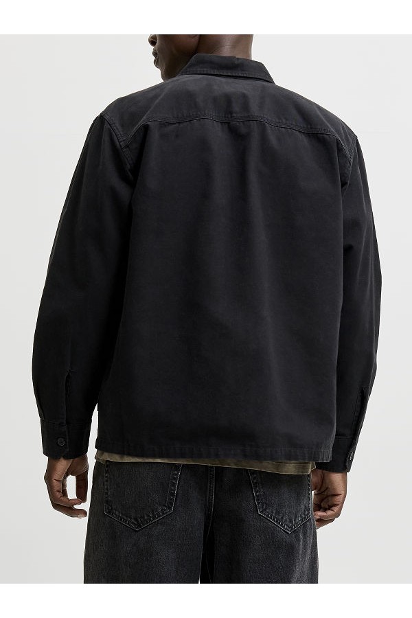 JJECOLTON CANVAS OVERSHIRT LS SN - ΜΑΥΡΟ