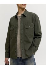 JJECOLTON CANVAS OVERSHIRT LS SN - ΠΡΑΣΙΝΟ
