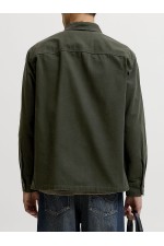 JJECOLTON CANVAS OVERSHIRT LS SN - ΠΡΑΣΙΝΟ