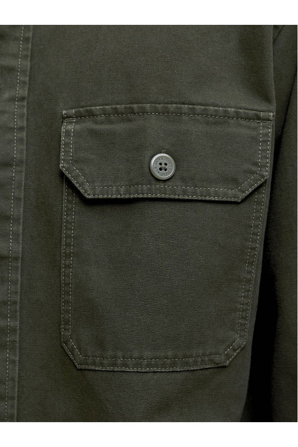 JJECOLTON CANVAS OVERSHIRT LS SN - ΠΡΑΣΙΝΟ