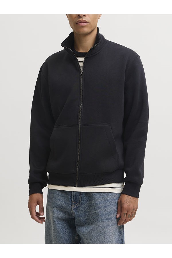 JJEBRADLEY SWEAT ZIP HN NOOS - ΜΑΥΡΟ