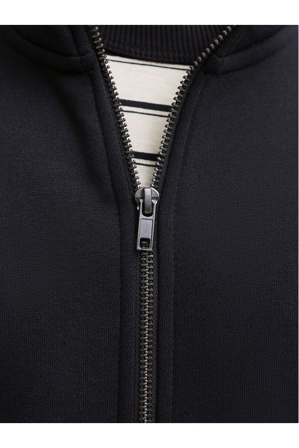 JJEBRADLEY SWEAT ZIP HN NOOS - ΜΑΥΡΟ