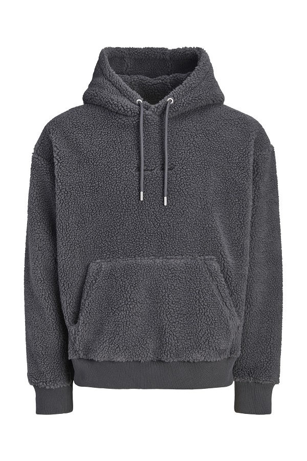 JORNORREBRO EMB TEDDY SWEAT HOOD - ΓΚΡΙ