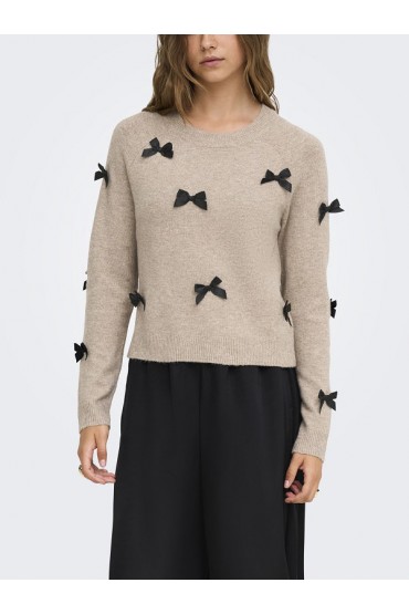 ONLNOELLE LS BOW PULLOVER KNT - ΜΠΕΖ