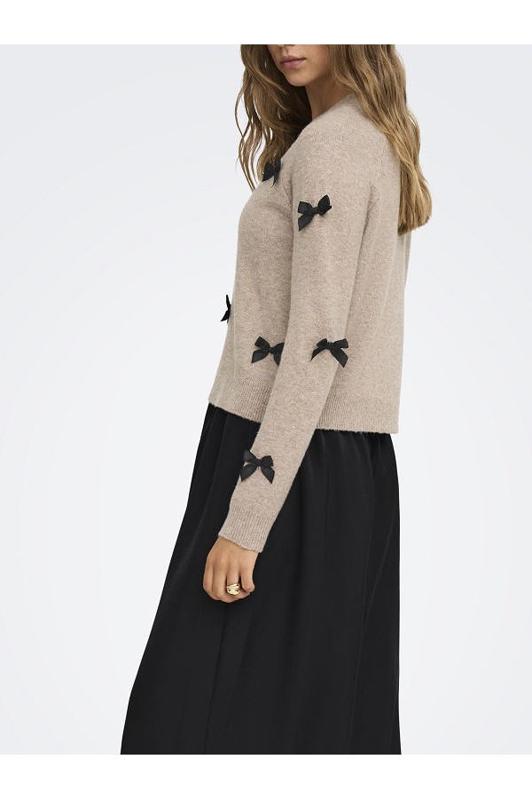 ONLNOELLE LS BOW PULLOVER KNT - ΜΠΕΖ