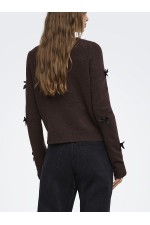 ONLNOELLE LS BOW PULLOVER KNT - ΚΑΦΕ