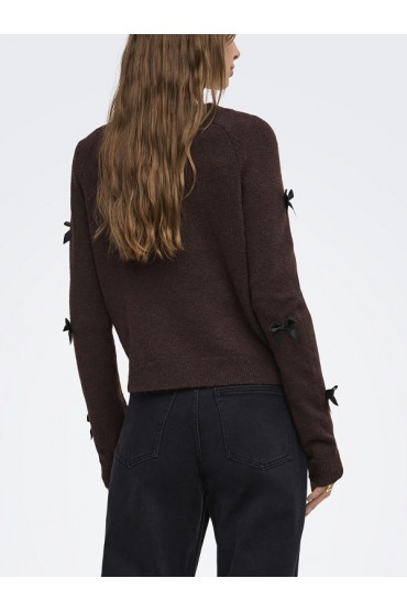 ONLNOELLE LS BOW PULLOVER KNT - ΚΑΦΕ