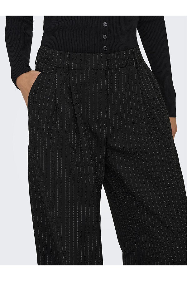 ONLREINA HW PLEAT STR PINS PANT TLR NOOS - ΜΑΥΡΟ