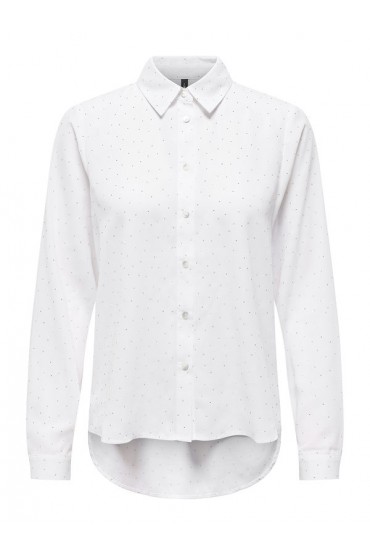 ONLZEKE L/S STUD SHIRT WVN - ΛΕΥΚΟ