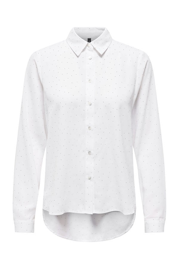 ONLZEKE L/S STUD SHIRT WVN - ΛΕΥΚΟ