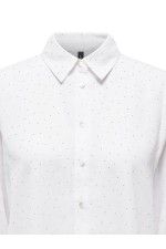 ONLZEKE L/S STUD SHIRT WVN - ΛΕΥΚΟ