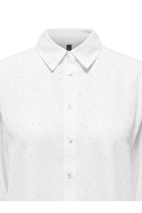 ONLZEKE L/S STUD SHIRT WVN - ΛΕΥΚΟ