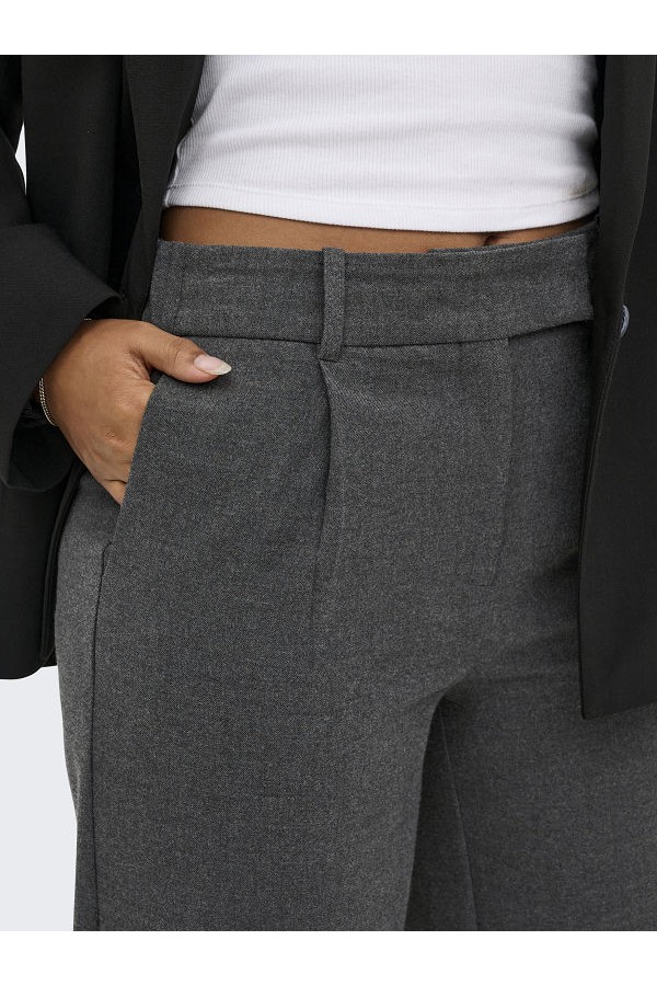 ONLDELUXE HW STRAIGHT PANT PNT - ΓΚΡΙ