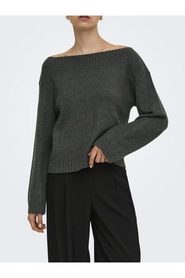 ONLKATIA LS BOATNECK CC KNT - ΓΚΡΙ
