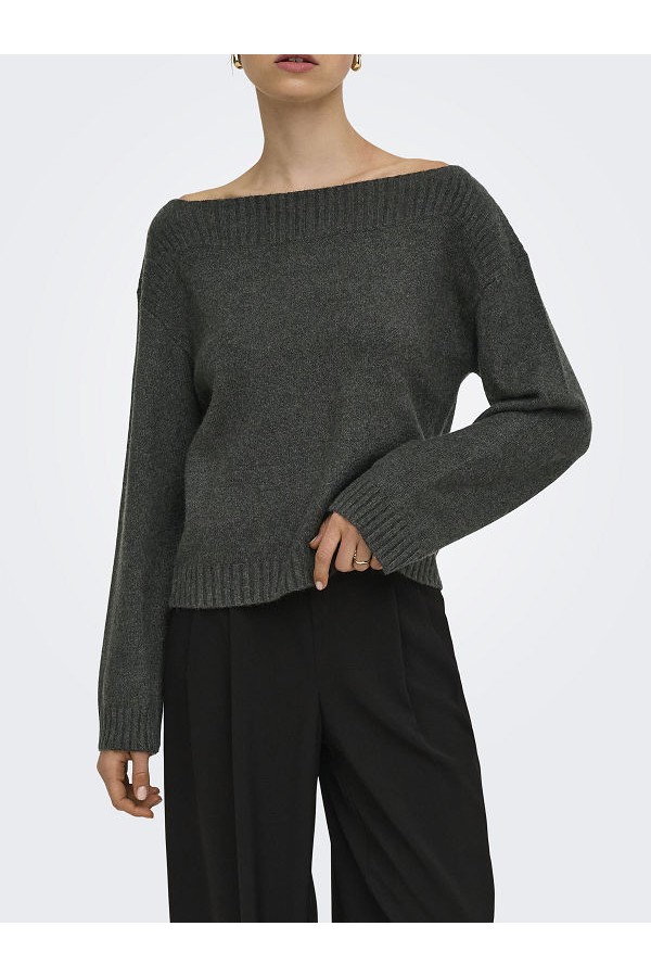 ONLKATIA LS BOATNECK CC KNT - ΓΚΡΙ