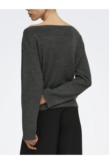 ONLKATIA LS BOATNECK CC KNT - ΓΚΡΙ