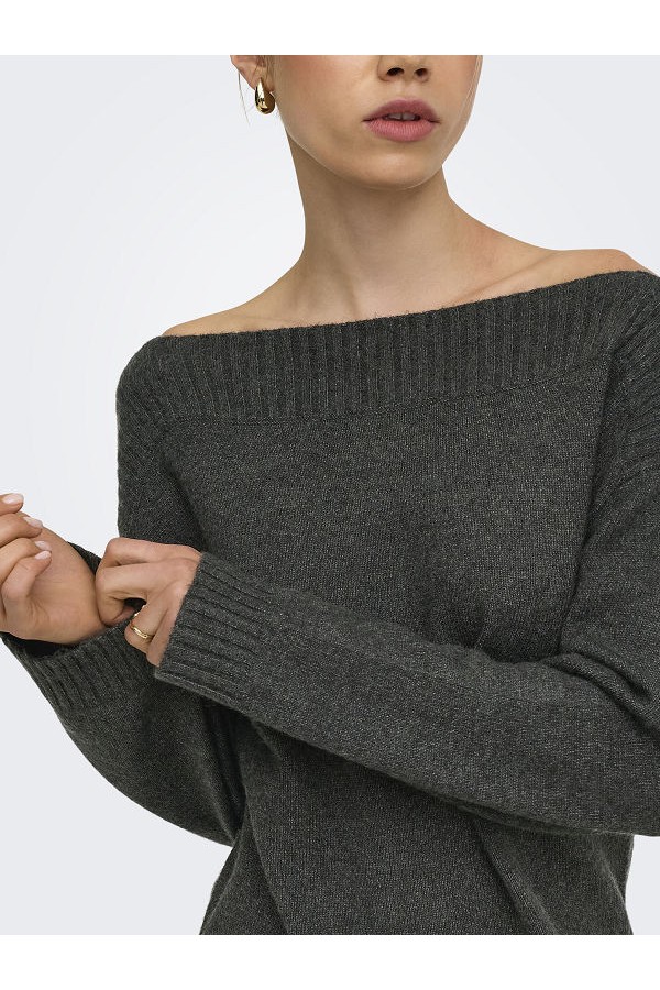 ONLKATIA LS BOATNECK CC KNT - ΓΚΡΙ