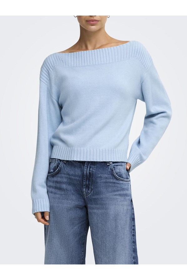 ONLKATIA LS BOATNECK CC KNT - ΜΠΛΕ ΑΝΟΙΧΤΟ