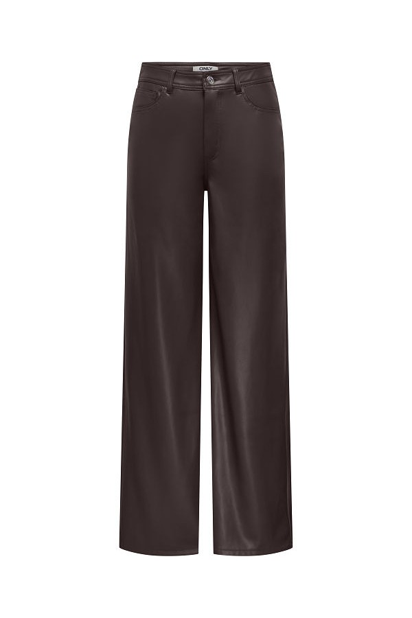 ONLSMOOTH HW FAUX LEATH WIDE PANT CC PNT - ΚΑΦΕ