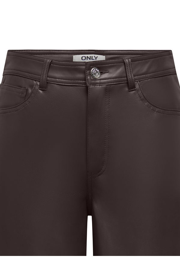 ONLSMOOTH HW FAUX LEATH WIDE PANT CC PNT - ΚΑΦΕ