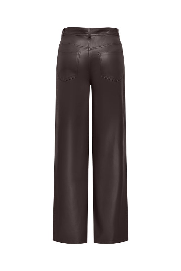 ONLSMOOTH HW FAUX LEATH WIDE PANT CC PNT - ΚΑΦΕ