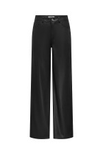 ONLSMOOTH HW FAUX LEATH WIDE PANT CC PNT - ΜΑΥΡΟ