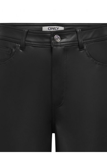 ONLSMOOTH HW FAUX LEATH WIDE PANT CC PNT - ΜΑΥΡΟ