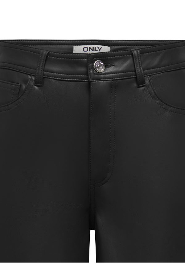 ONLSMOOTH HW FAUX LEATH WIDE PANT CC PNT - ΜΑΥΡΟ