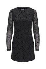 ONLNOVA L/S MESH SHORT DRESS WVN - ΜΑΥΡΟ