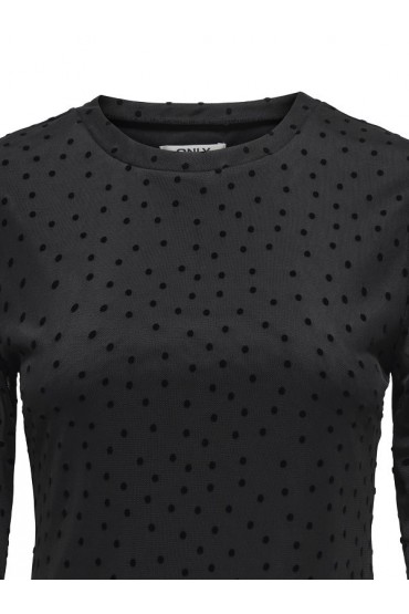 ONLNOVA L/S MESH SHORT DRESS WVN - ΜΑΥΡΟ