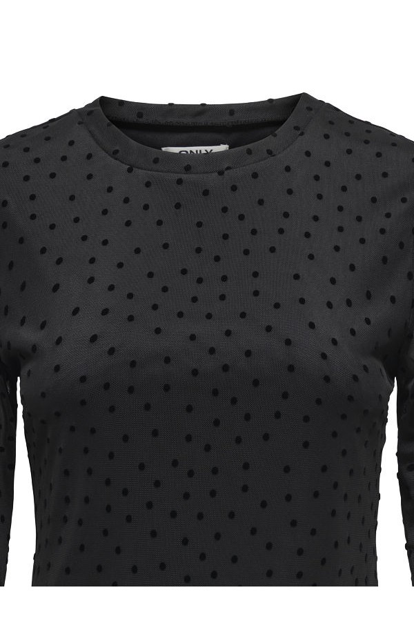 ONLNOVA L/S MESH SHORT DRESS WVN - ΜΑΥΡΟ