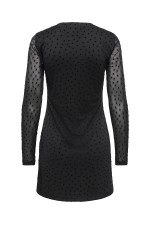 ONLNOVA L/S MESH SHORT DRESS WVN - ΜΑΥΡΟ