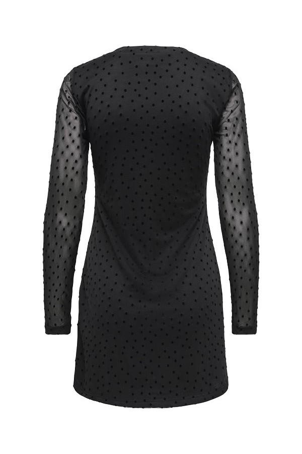 ONLNOVA L/S MESH SHORT DRESS WVN - ΜΑΥΡΟ