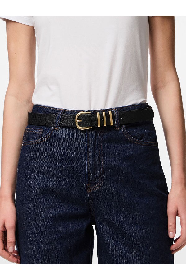 PCLEA JEANS BELT NOOS WB PU - ΚΙΤΡΙΝΟ