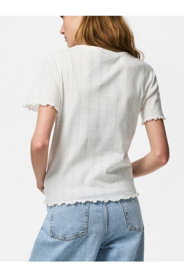 PCMARIE SS O-NECK POIN TOP JRS NOOS BC - ΛΕΥΚΟ
