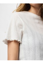 PCMARIE SS O-NECK POIN TOP JRS NOOS BC - ΛΕΥΚΟ
