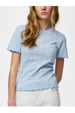 PCMARIE SS O-NECK POIN TOP JRS NOOS BC - ΜΠΛΕ ΑΝΟΙΧΤΟ
