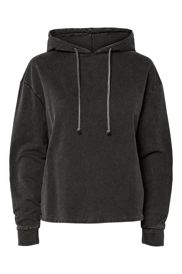 PCCHILLI LS WASHED SWEAT HOODIE NOOS BC - ΜΑΥΡΟ