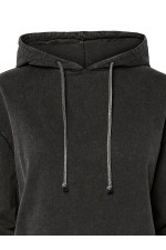 PCCHILLI LS WASHED SWEAT HOODIE NOOS BC - ΜΑΥΡΟ